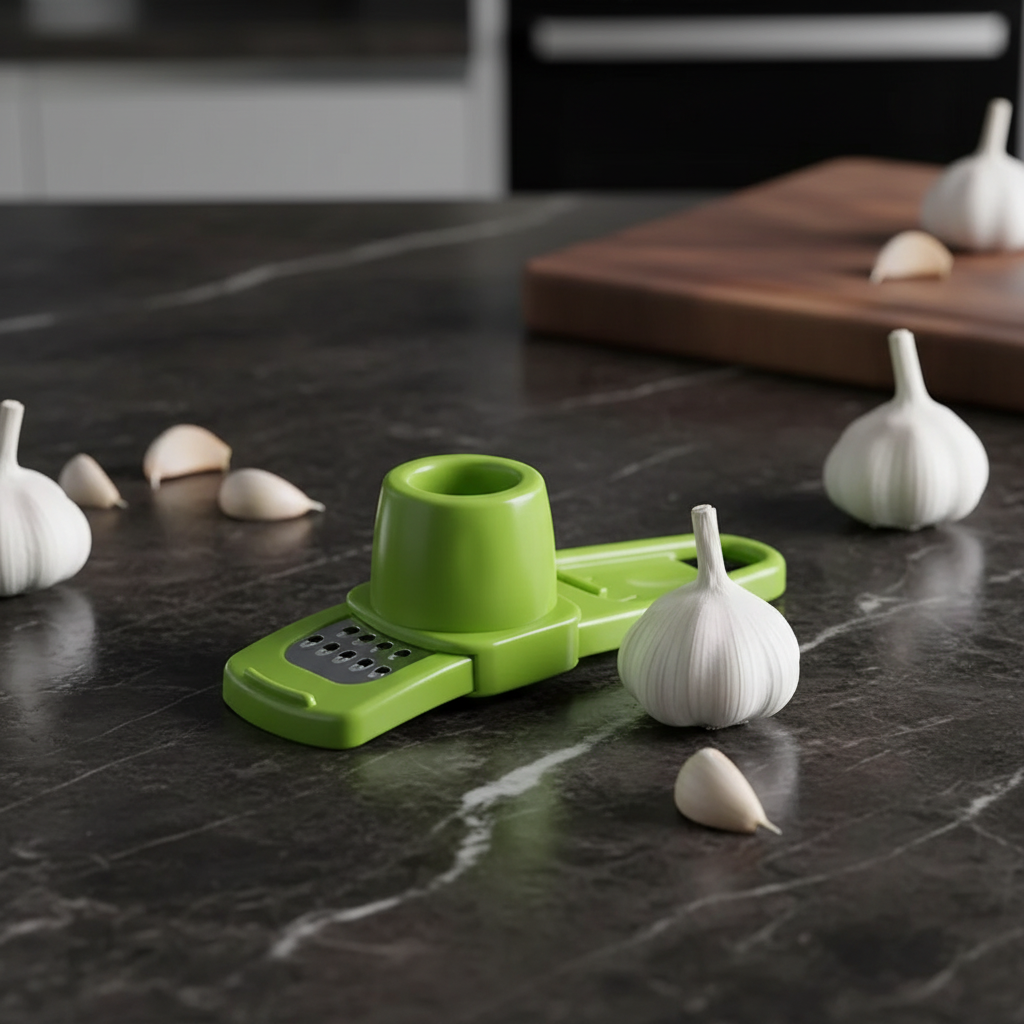 Mini broyeur d'ail manuel – hachoir compact pour ail, gingembre et épices
